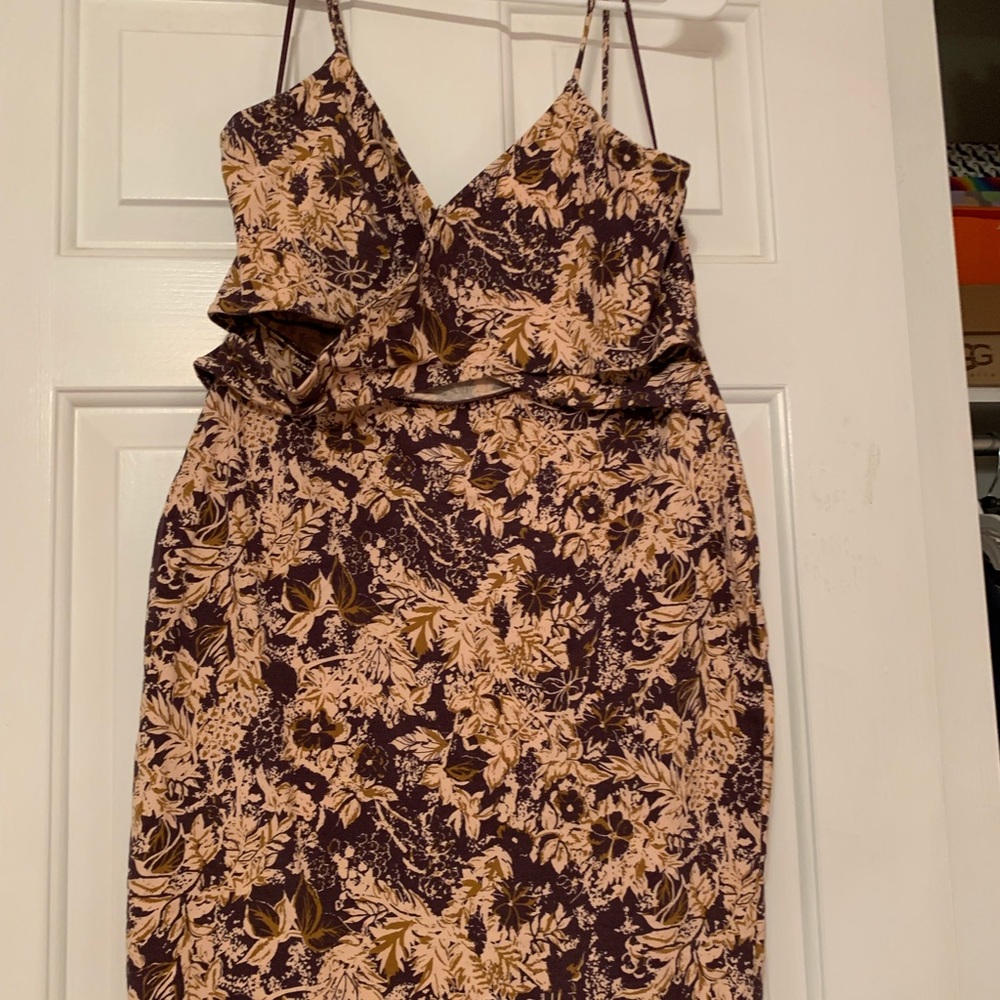 Free people floral cut out bodycon dress